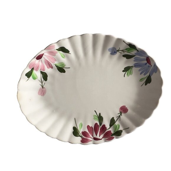 Vintage Handpainted Blue Ridge Southern Pottery Platter 13" x 10"W No Stamp - Picture 3 of 8